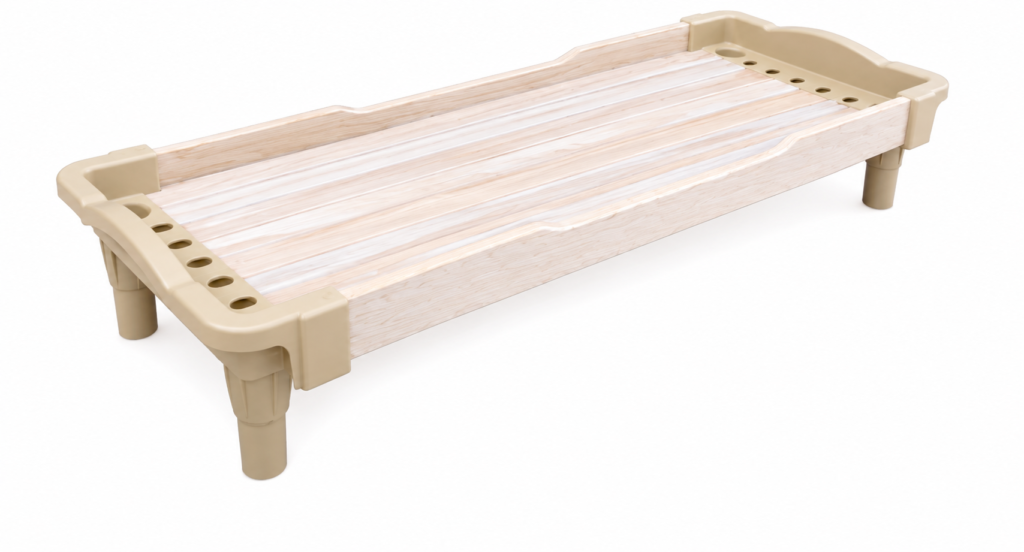 Children's Floor Bed with Protective Wood Frame