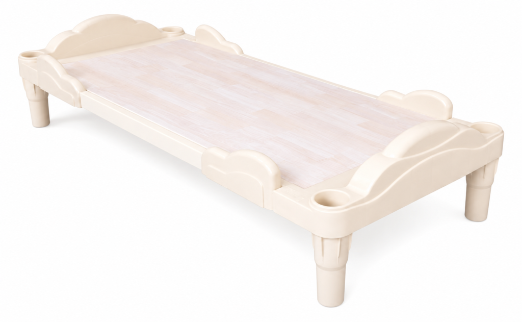 Low Wooden Bed for Toddlers with Safety Rails