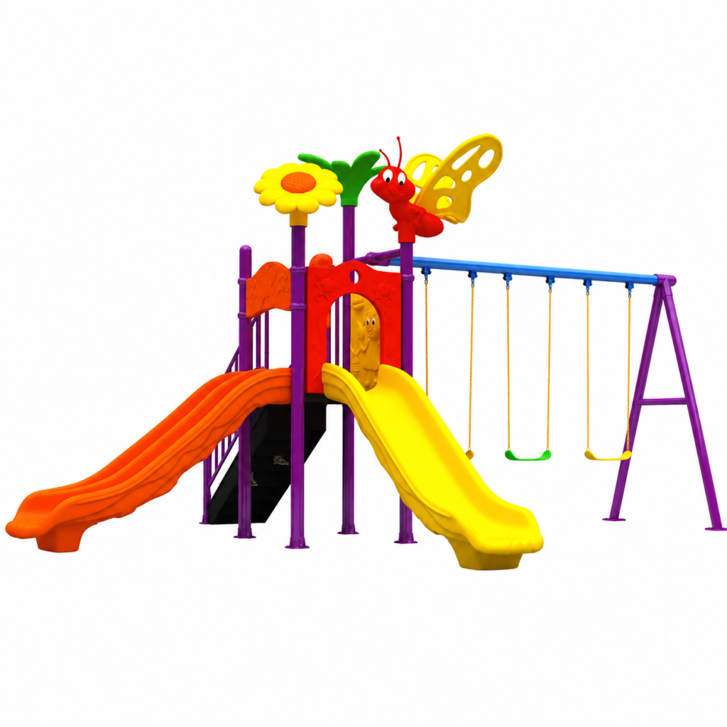 Outdoor Play Structure with Climbing and Slide 004