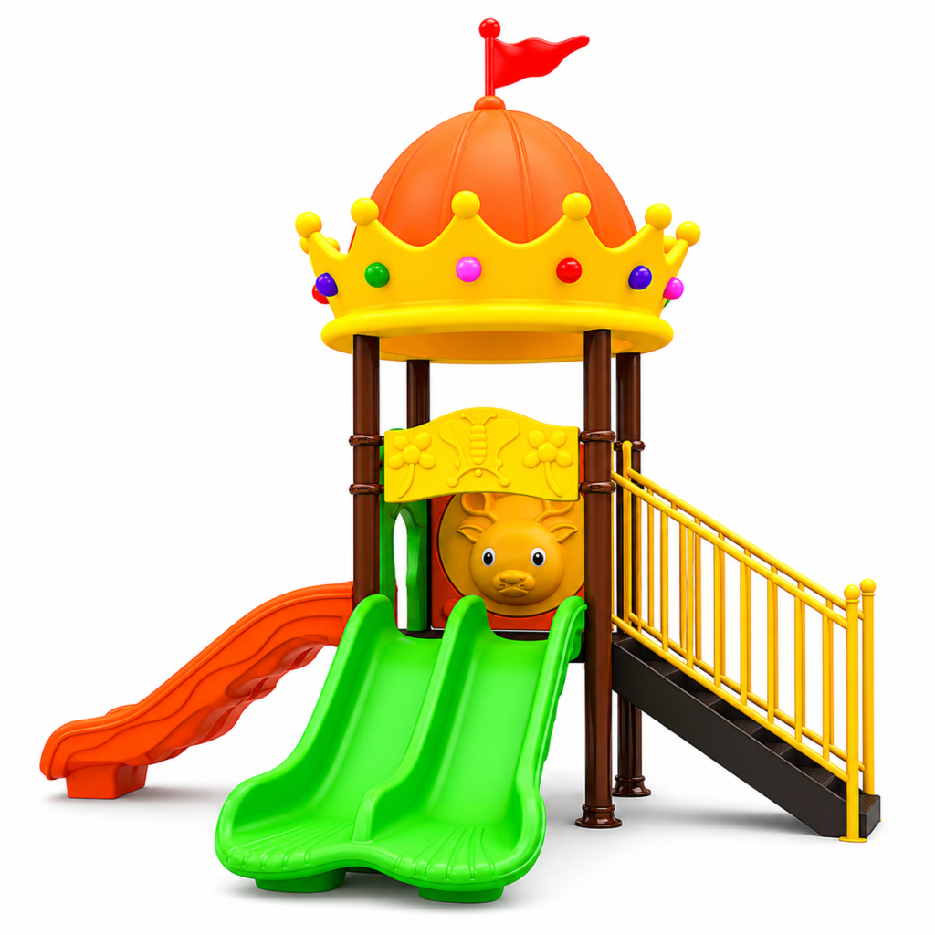 Outdoor Playhouse and Slide Set 060