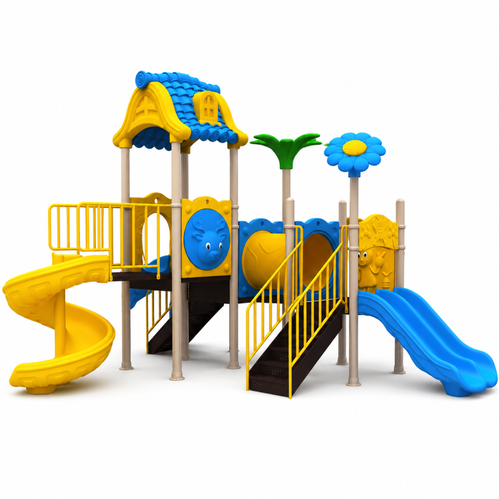 Outdoor Wooden Climbing Play Structure 068
