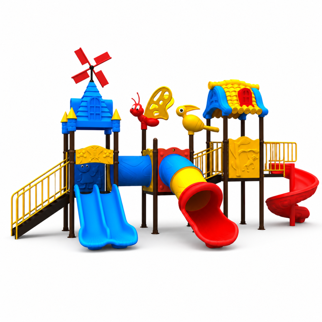 Outdoor Wooden Playground Structure 117