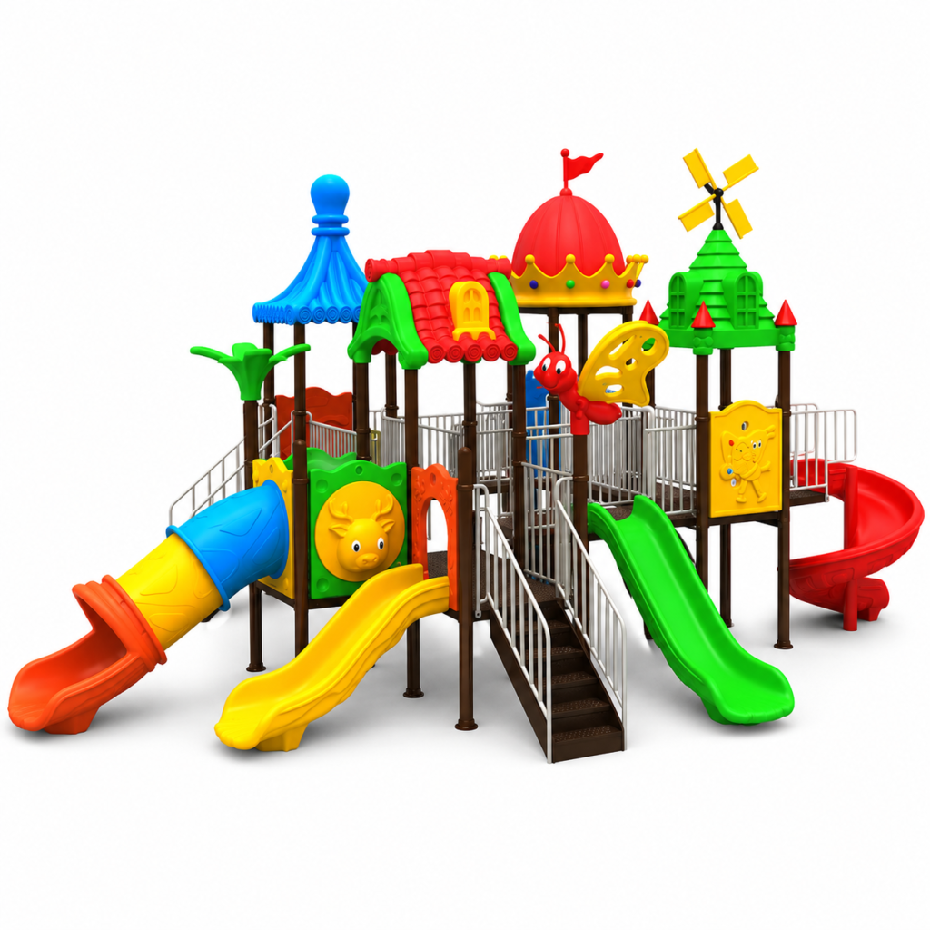 Outdoor Wooden Slide Playset 086