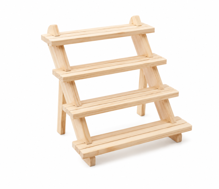 4-Tier Wooden Display Stand