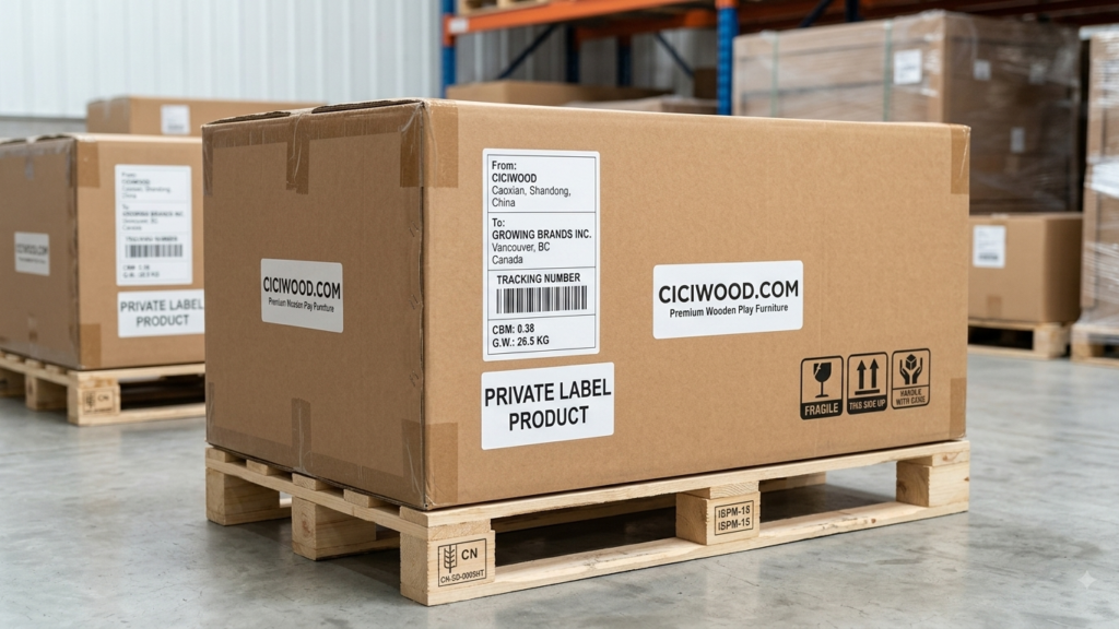Wooden furniture packaging for shipping