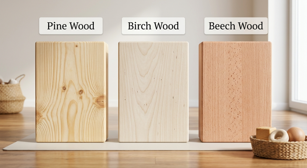 comparison of pine wood birch wood and beech wood for montessori children furniture