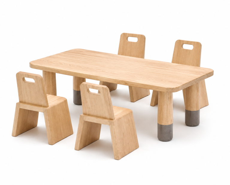 Solid Wood Kids Table and Chair Set for Kindergarten & Montessori Classroom