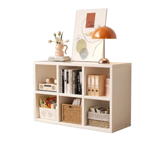 wood kids 8-cubby classroom storage cabinet
