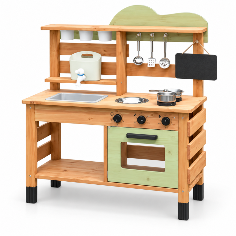 Wooden Outdoor Kitchen Station With Oven