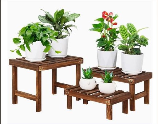 Tiered Wooden Plant Stand