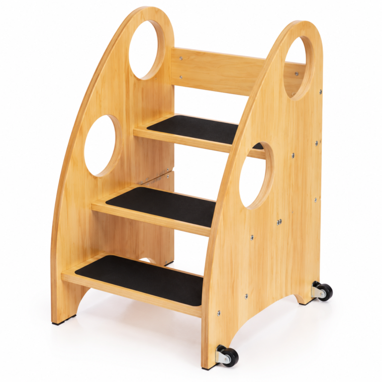 Wooden Rolling Step Stool