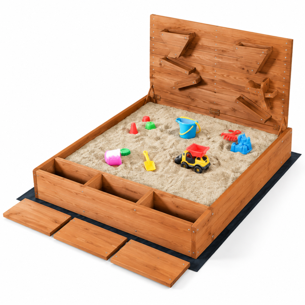 Wooden Sandbox Set with Sand Wall— 2026 wooden product catalog