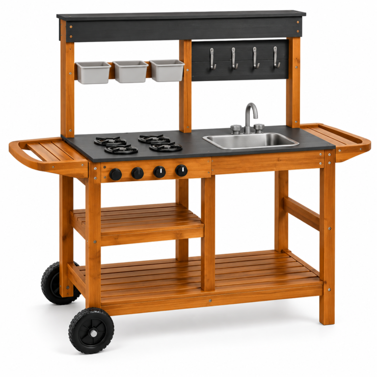 Wooden Mud Kitchen With Wheels