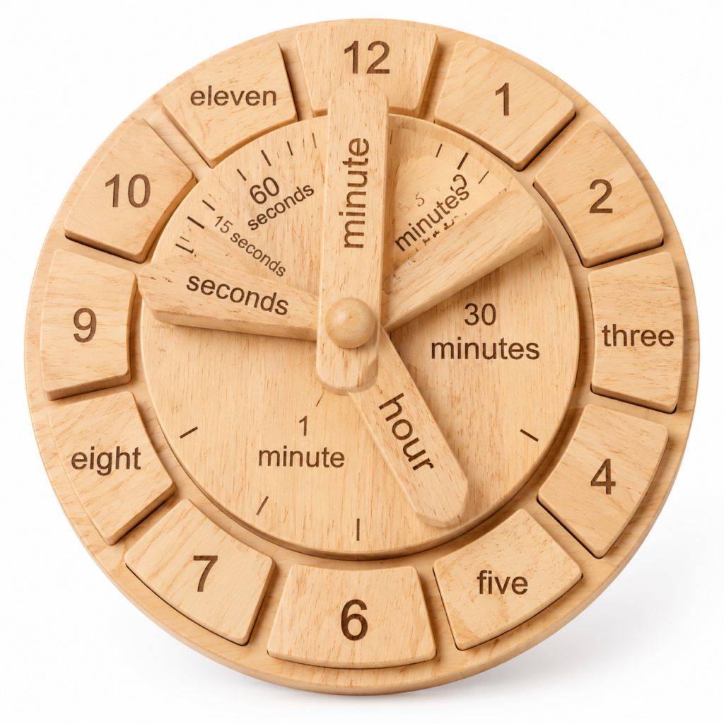 Wooden Fraction Clock Learning Toy— 2026 wooden product catalog
